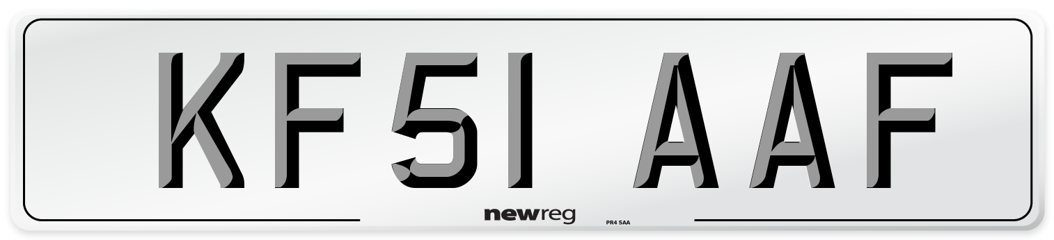 KF51 AAF Number Plate from New Reg